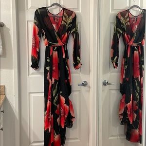 Long flowy floral dress